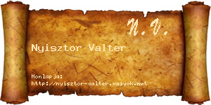 Nyisztor Valter névjegykártya